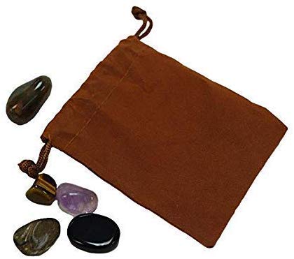 Labradorite, Amethyst, Bloodstone, Obsidian & Tiger Eye Stones with Bag