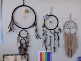 three Dream catchers on wall